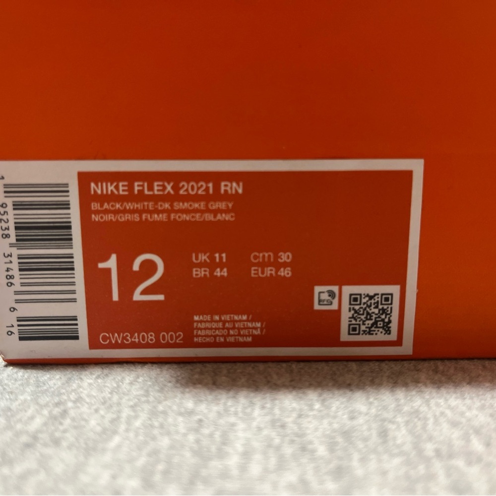 Nike Flex 2021 RN Black White Smoke Grey Men's Running Shoes Size 12 CW3408-002 - Picture 11 of 11